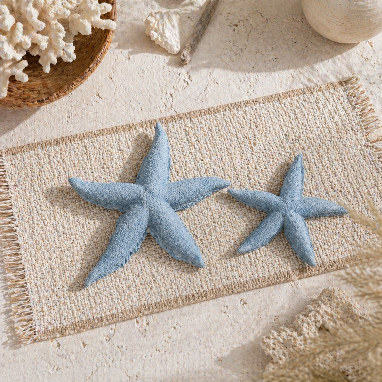 Lot de 2 - Figurines étoiles de mer – Bleu clair (M) + (L)
