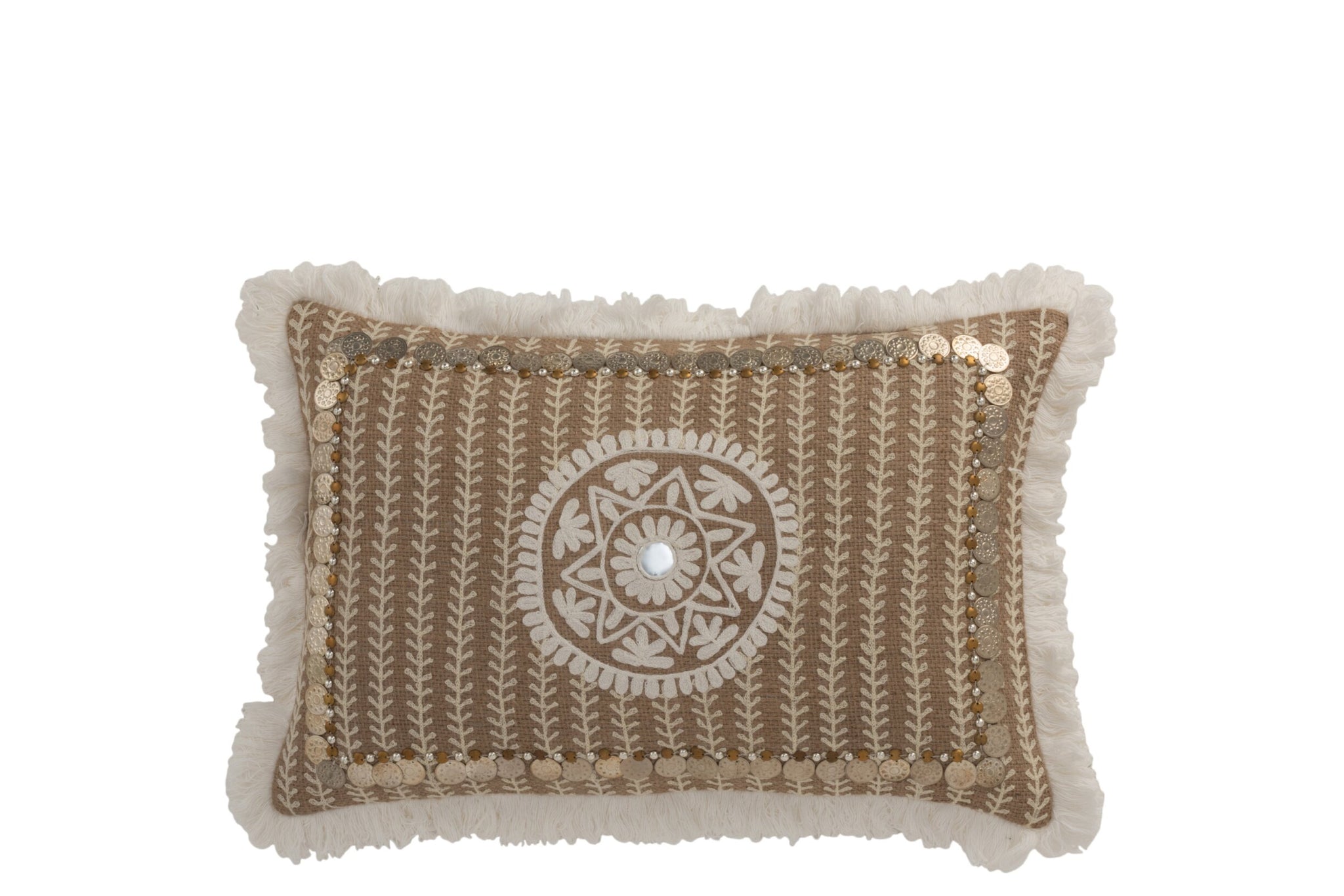Rechteckiges Boho Kissen mit Ethno Muster