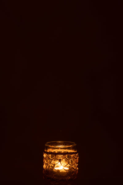 glas jute netz kerzenlicht