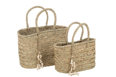 strandtasche seegras muschel natur groß
