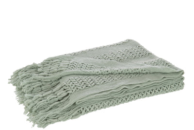 Gestricktes Wohndecke aus Acryl - hellgrün