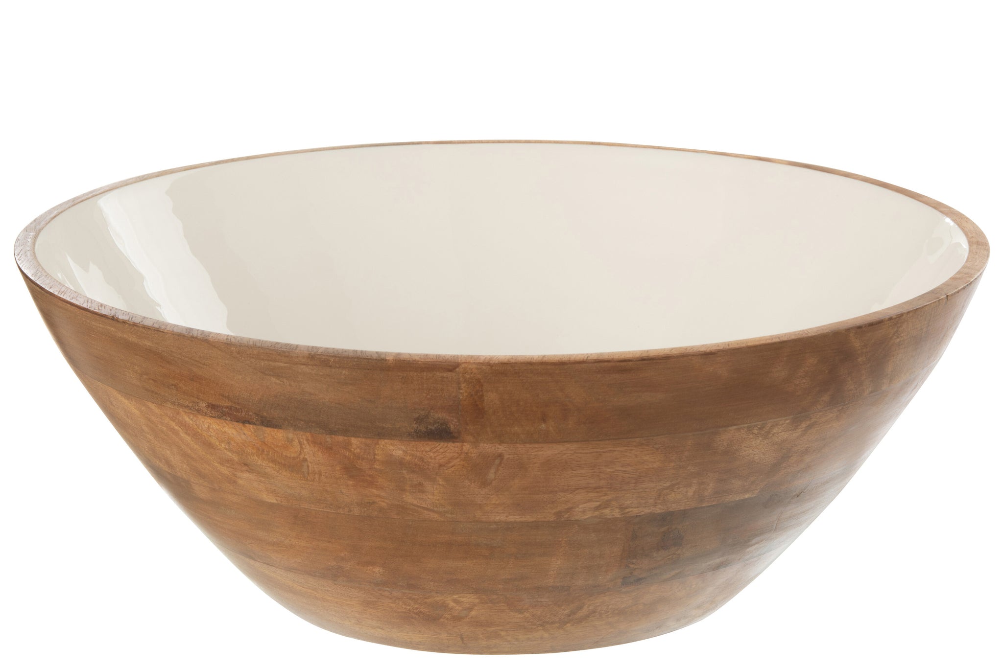 Dekoschale aus Mangoholz Braun Weiß