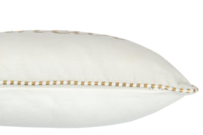 rechteckiges kissen weiss gold