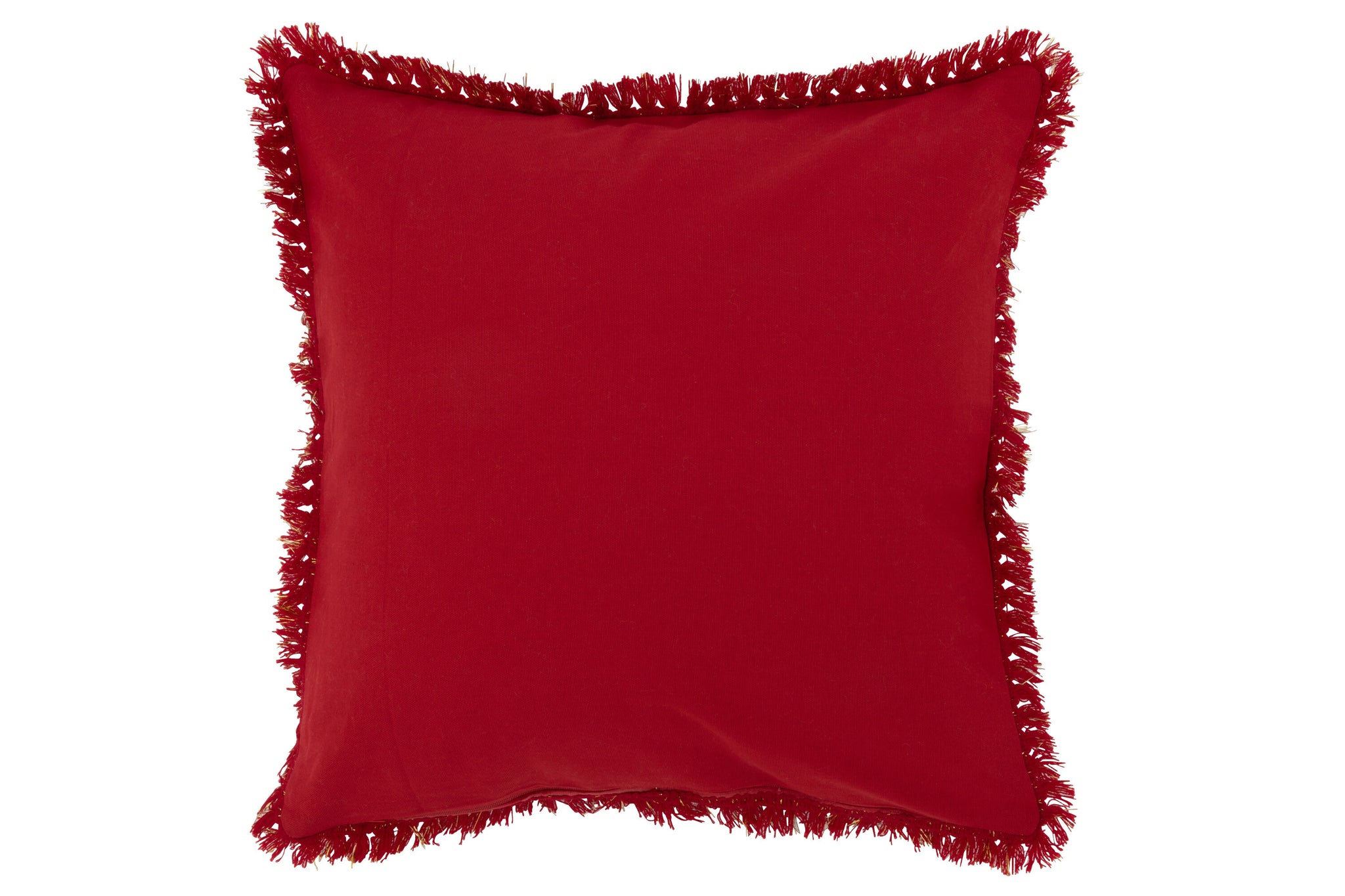 Rückseite des Dekokissens Amour Rot-Gold
