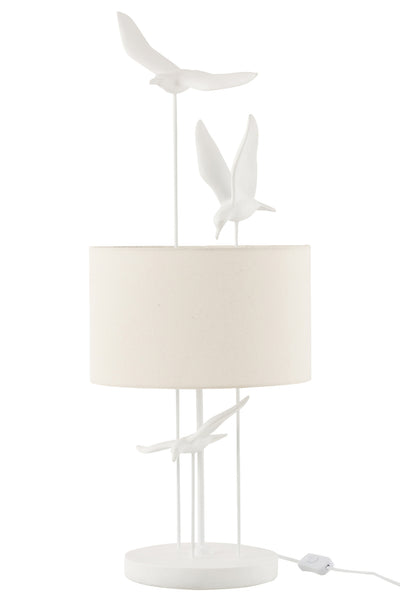 tischlampe vogel design weiß beige