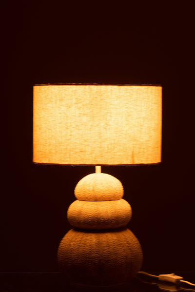 lampe strukturierter fuß organisches design beige