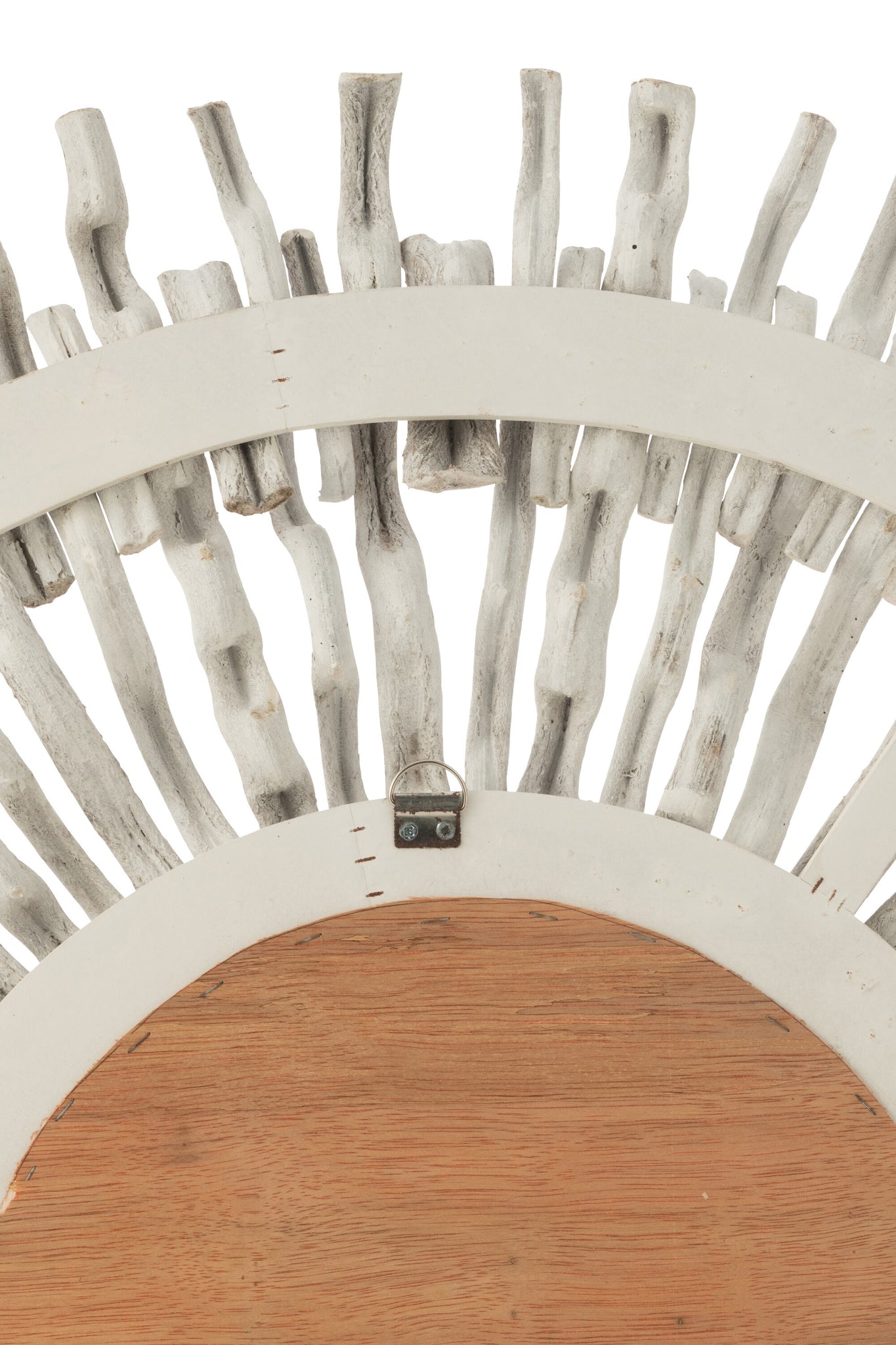 Spiegel im Sonnen-Design aus Holz – White Washed