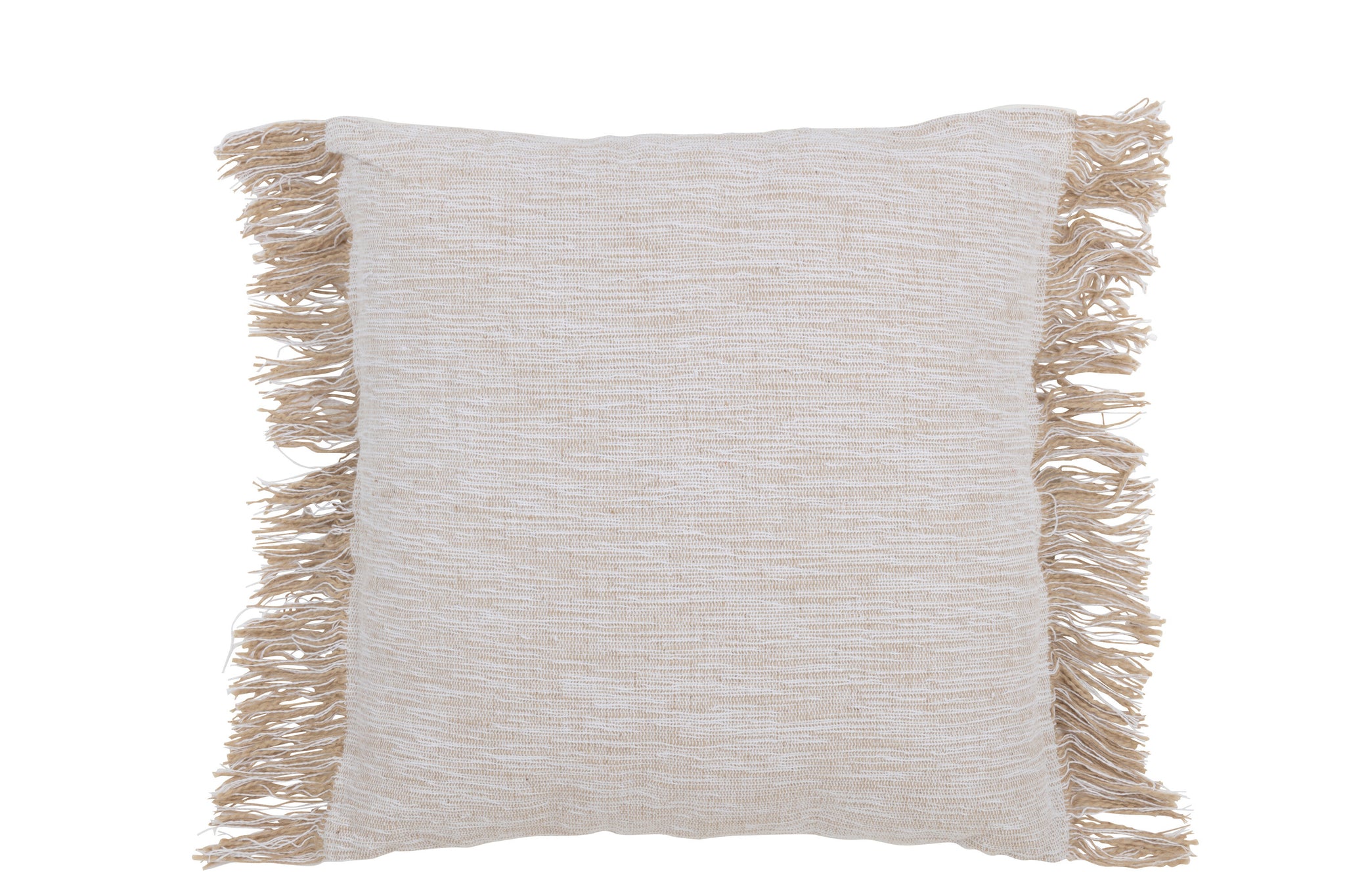 kissen-webstruktur-fransen-weiss-beigeKissen Webstruktur Fransen Weiß Beige Küstenstil Kissen
