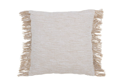 kissen-webstruktur-fransen-weiss-beigeKissen Webstruktur Fransen Weiß Beige Küstenstil Kissen