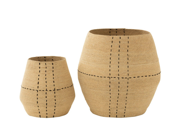 Dekokorb Natur/Schwarz (2er Set)