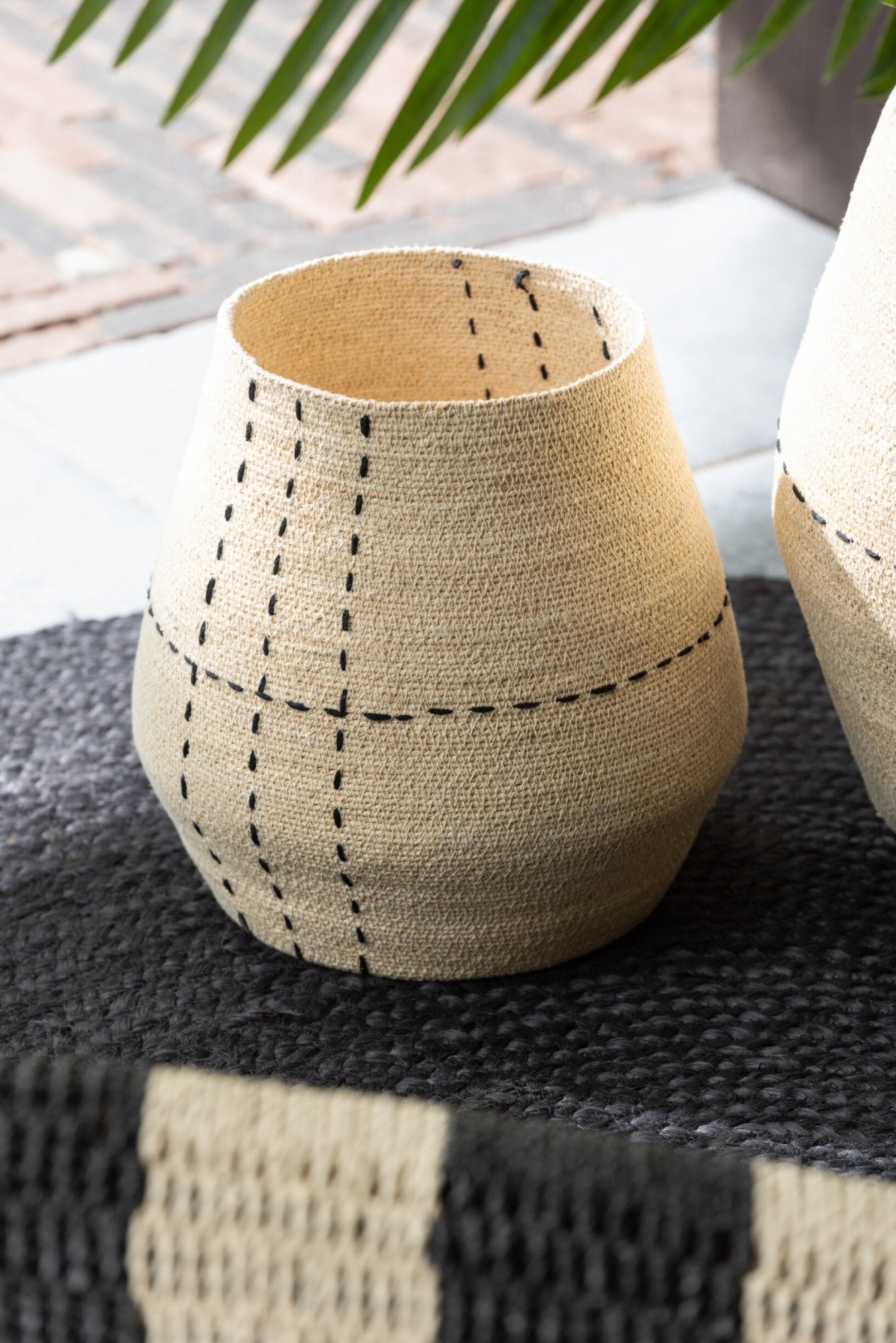 Großer Naturkorb aus Seegras im Boho Stil