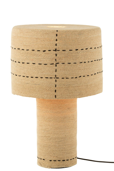 Boho Tischlampe mit geflochtenem Lampenschirm