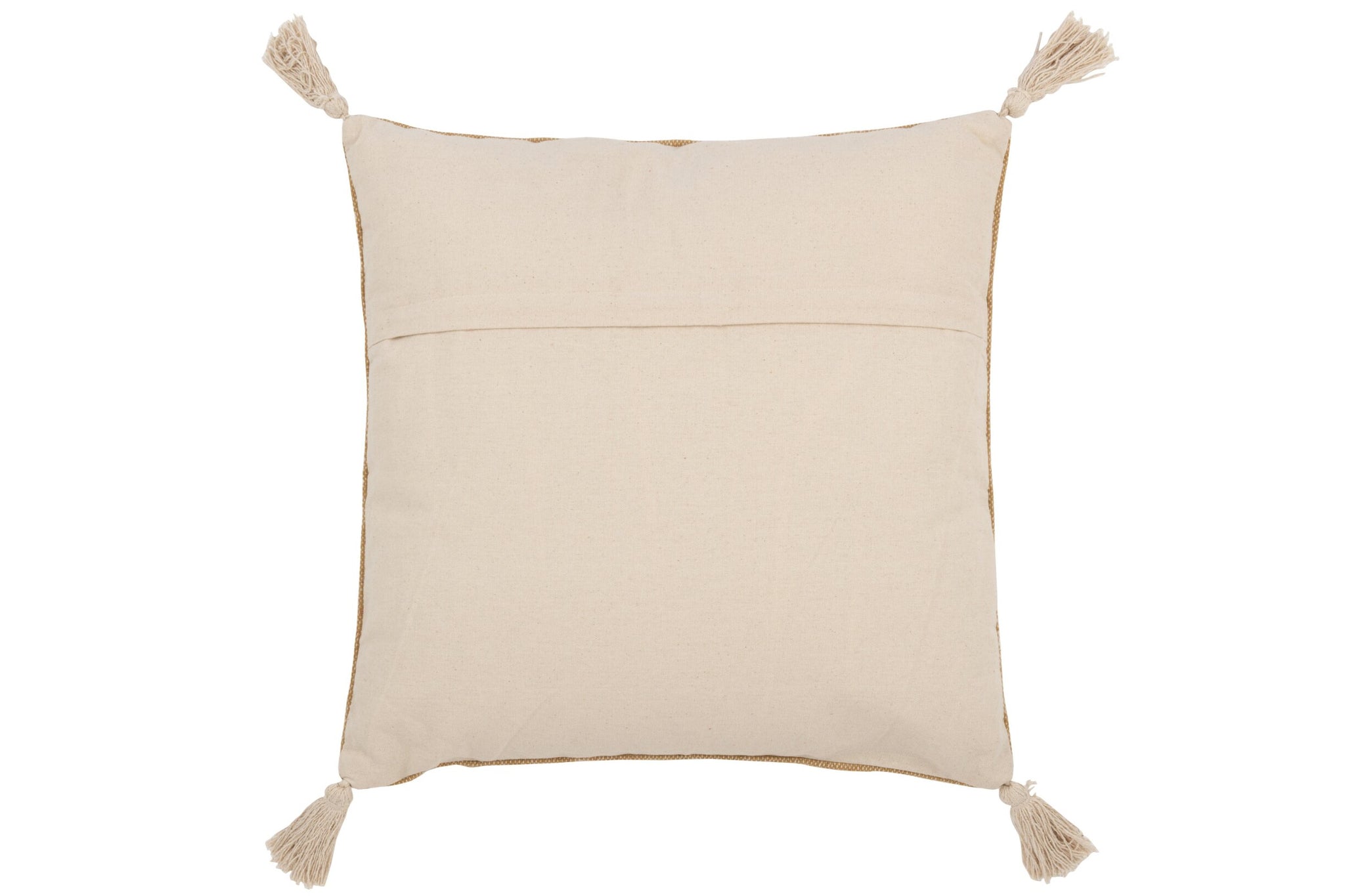Quadratisches Boho-Kissen mit dekorativen Quasten