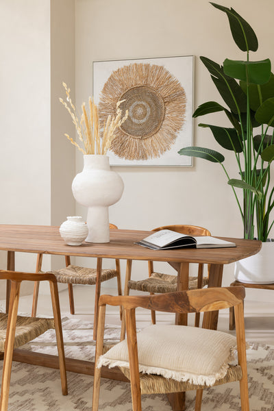 ibiza wanddeko rund natur boho stil