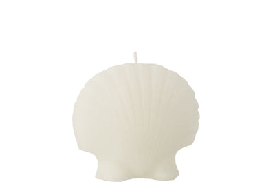 Muschelkerze aus Wachs Weiß