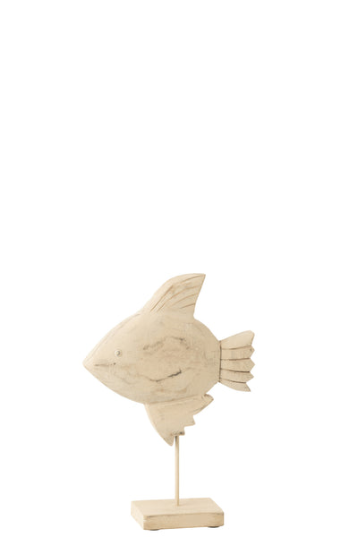 fisch deko holz weiss natur