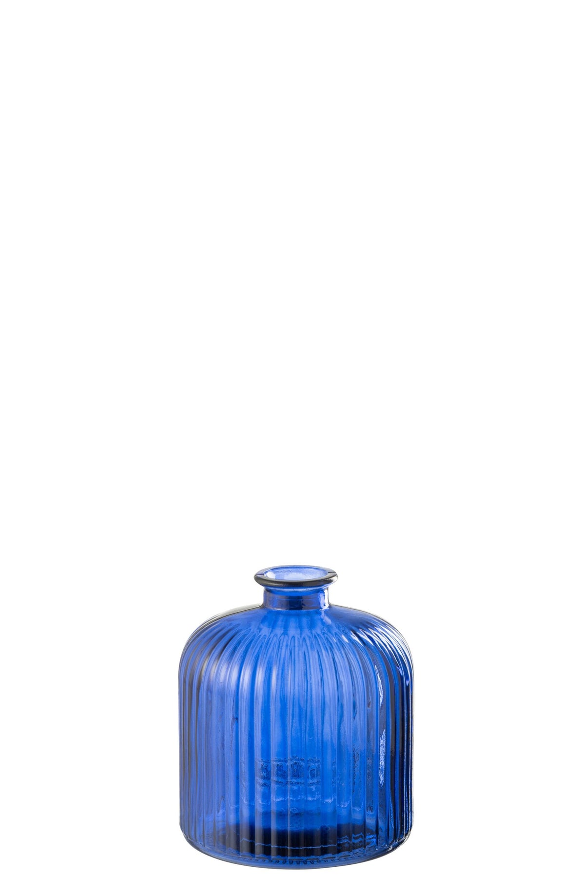 Glasvase Blau mit Streifen
