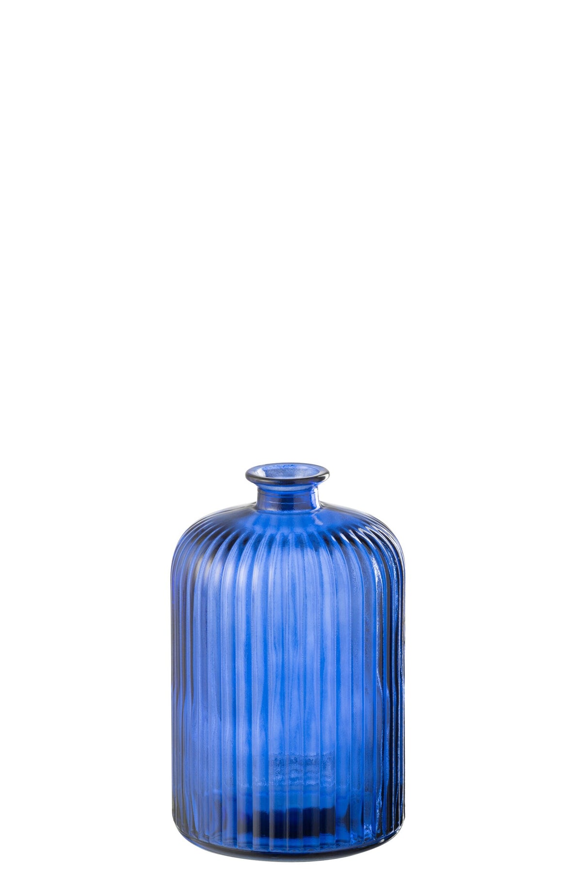 Glasvase Blau mit Streifen
