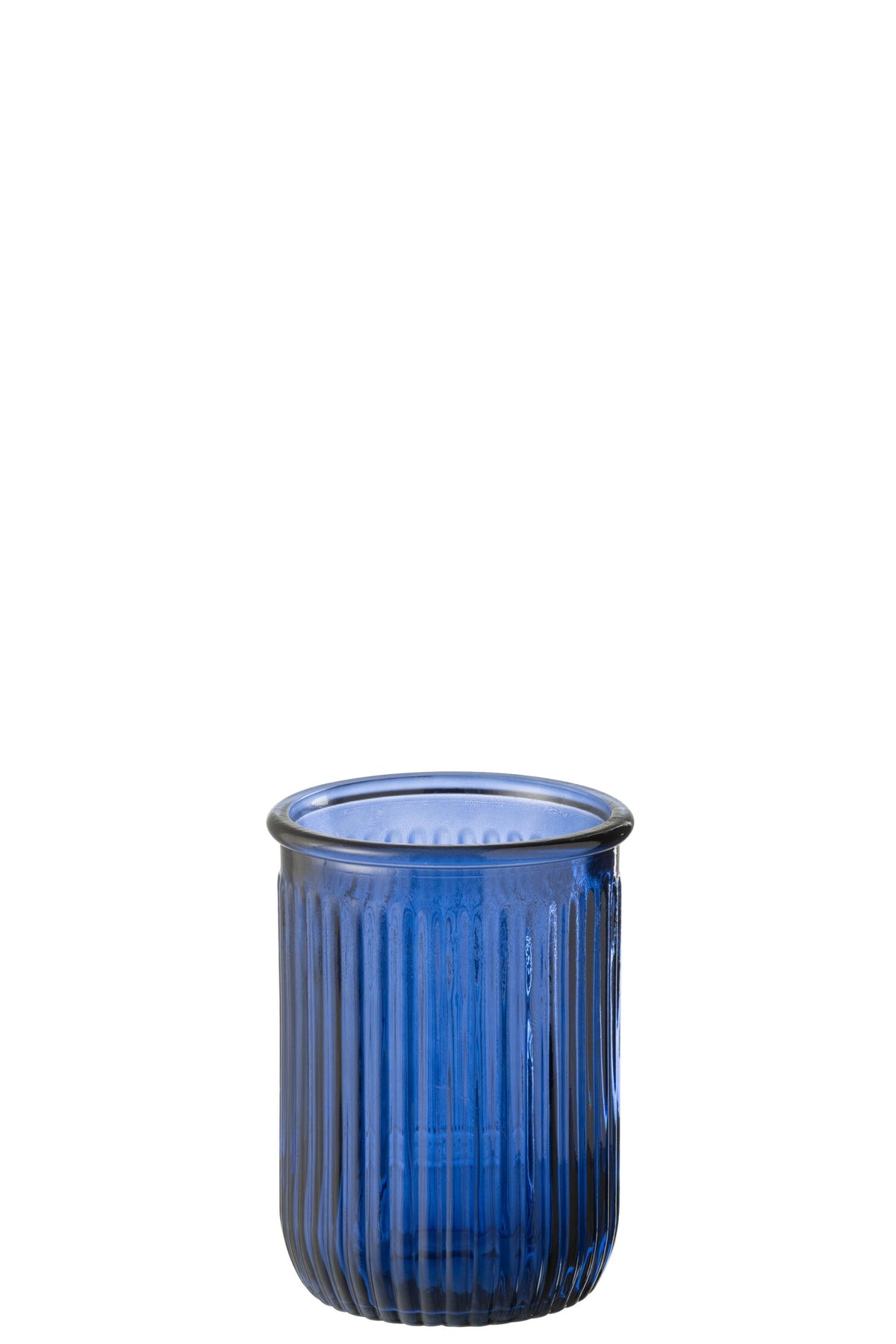 Glasvase Blau mit Streifen
