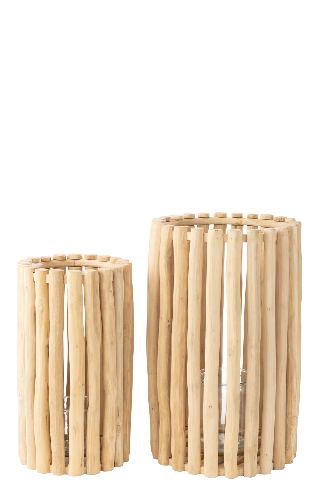 Boho Laternen Set aus massivem Teakholz