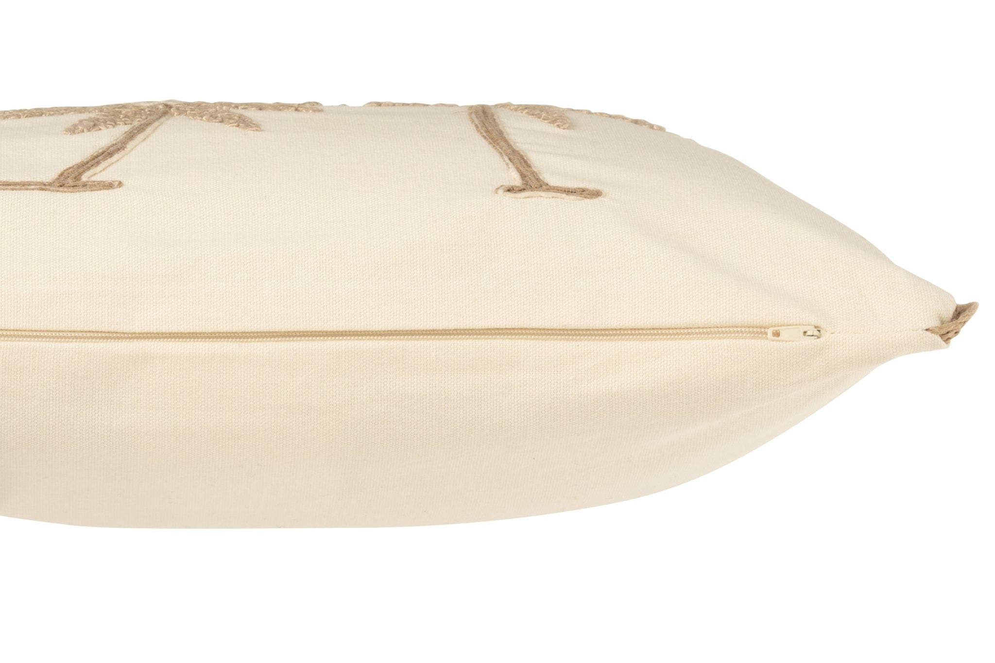 2er Set - Maritimes Kissen mit Palmenmotiv, Creme/Beige
