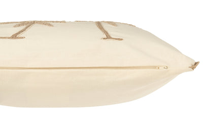 2er Set - Maritimes Kissen mit Palmenmotiv, Creme/Beige