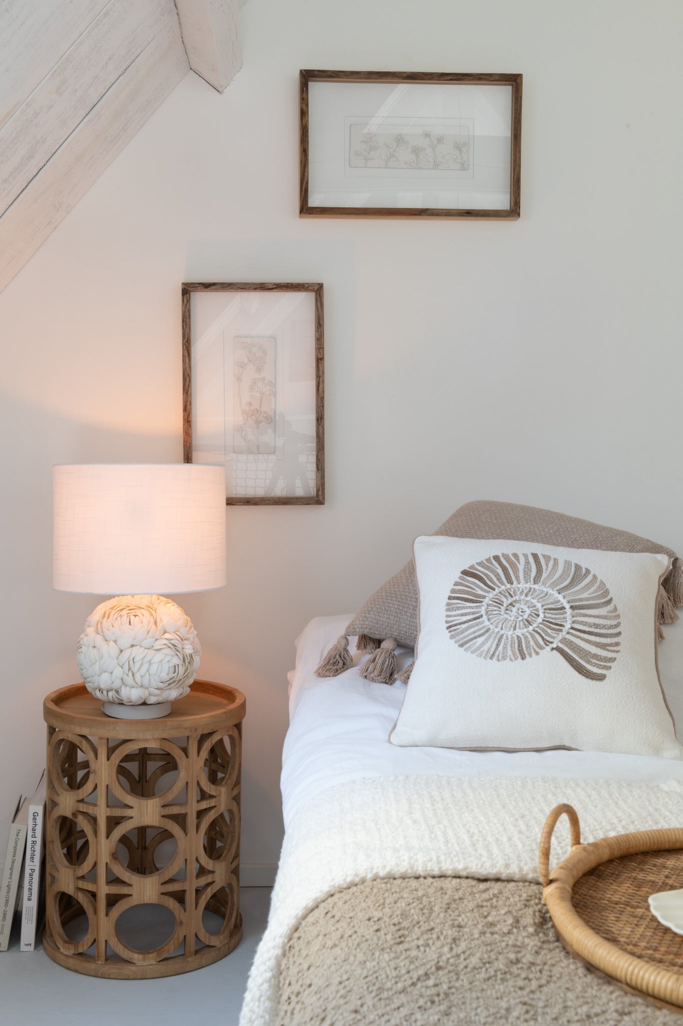 Kissen Muschel Baumwolle – Creme/Beige