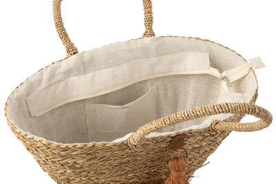 boho strandtasche raffia natur braun sommer