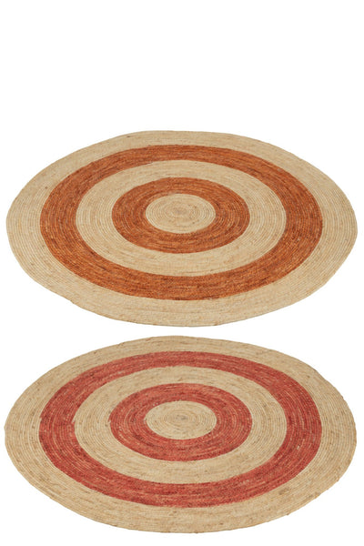 Naturteppich mit Kreisdesign