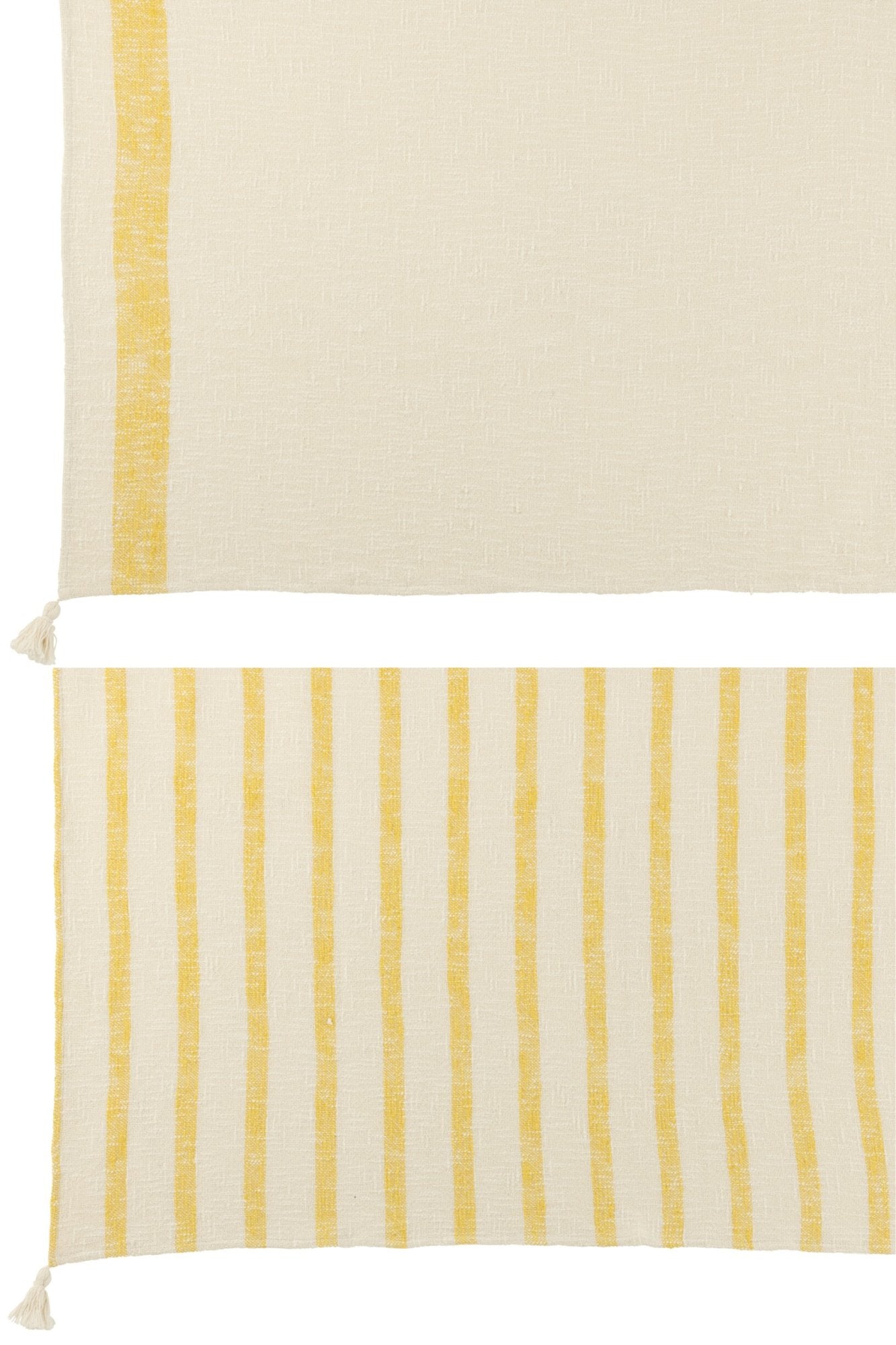boho plaid weiss gelb mit quasten