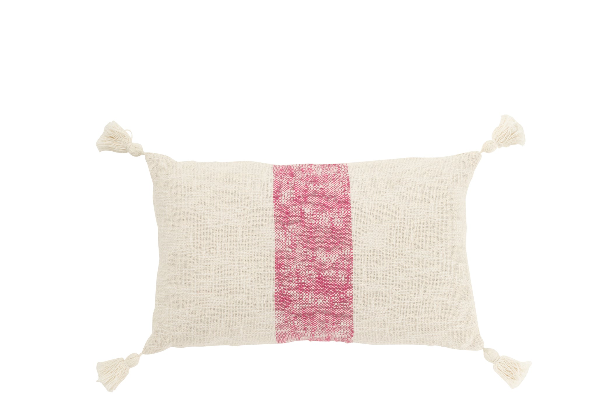 rechteckiges dekokissen weiss rosa