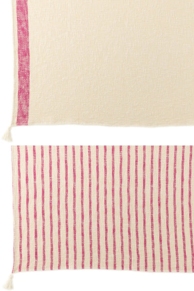 boho plaid weiss rosa mit quasten