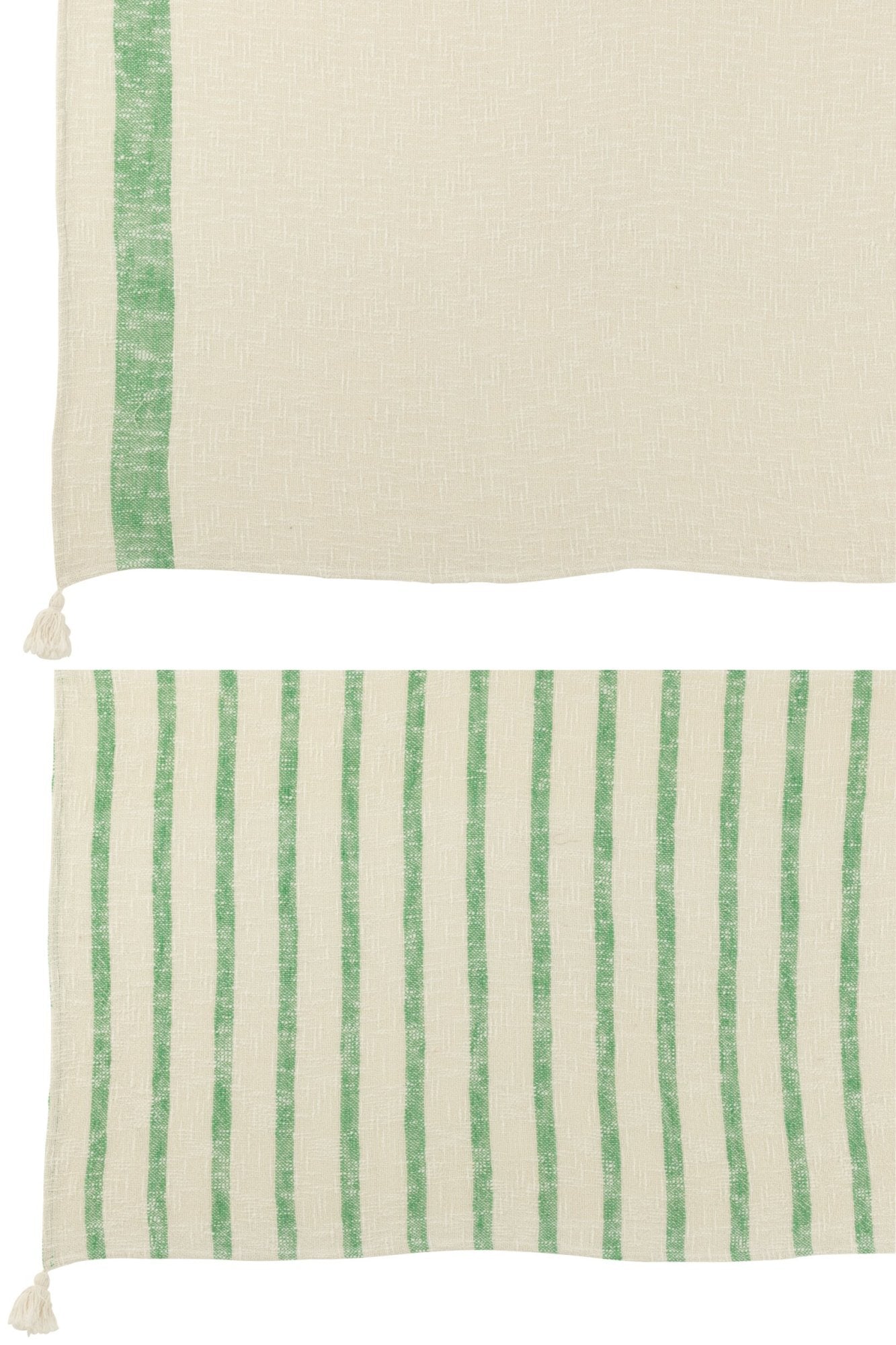 boho plaid weiss gruen mit quasten