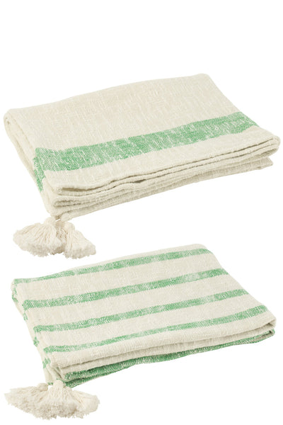 baumwoll plaid weiss gruen