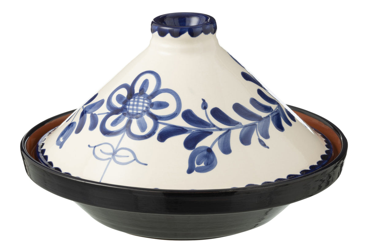 Tajine Granada aus Keramik Cobaltblau Weiß