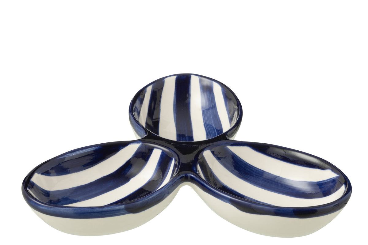 Coupe apéritif Granada Trèfle, Blanc/Bleu cobalt