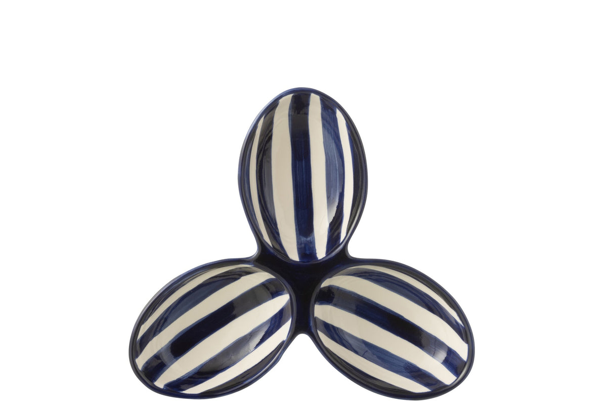 Coupe apéritif Granada Trèfle, Blanc/Bleu cobalt
