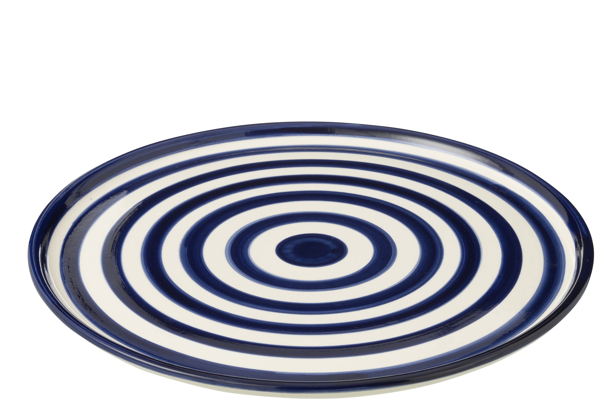 Mediterraner Keramikteller mit Ringmuster