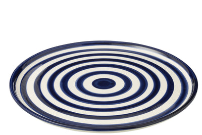 Mediterraner Keramikteller mit Ringmuster