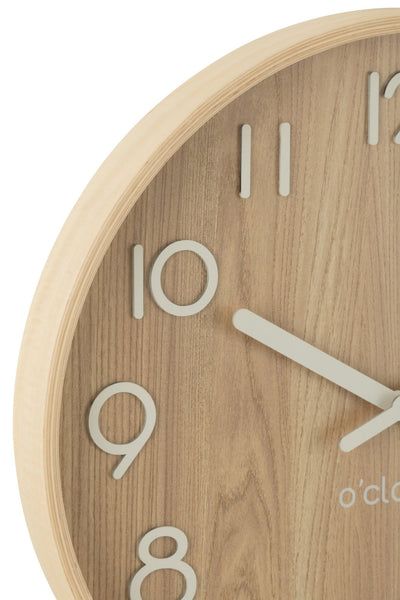 Große Wanduhr aus Holz Natur
