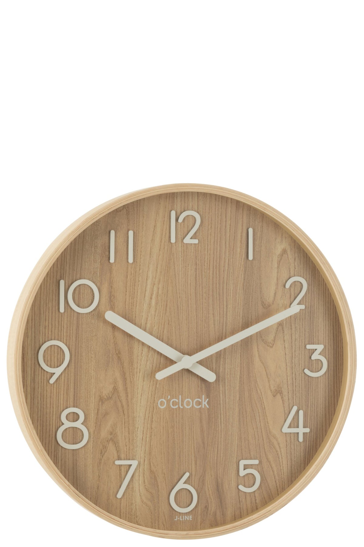 Runde Holzwanduhr in natürlicher Optik