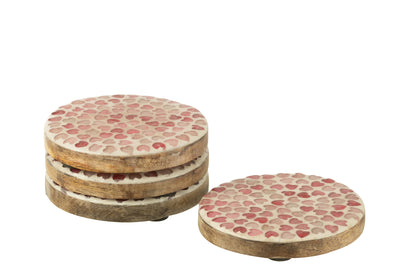 Untersetzer Herz Rosa Mango (4er-Set)