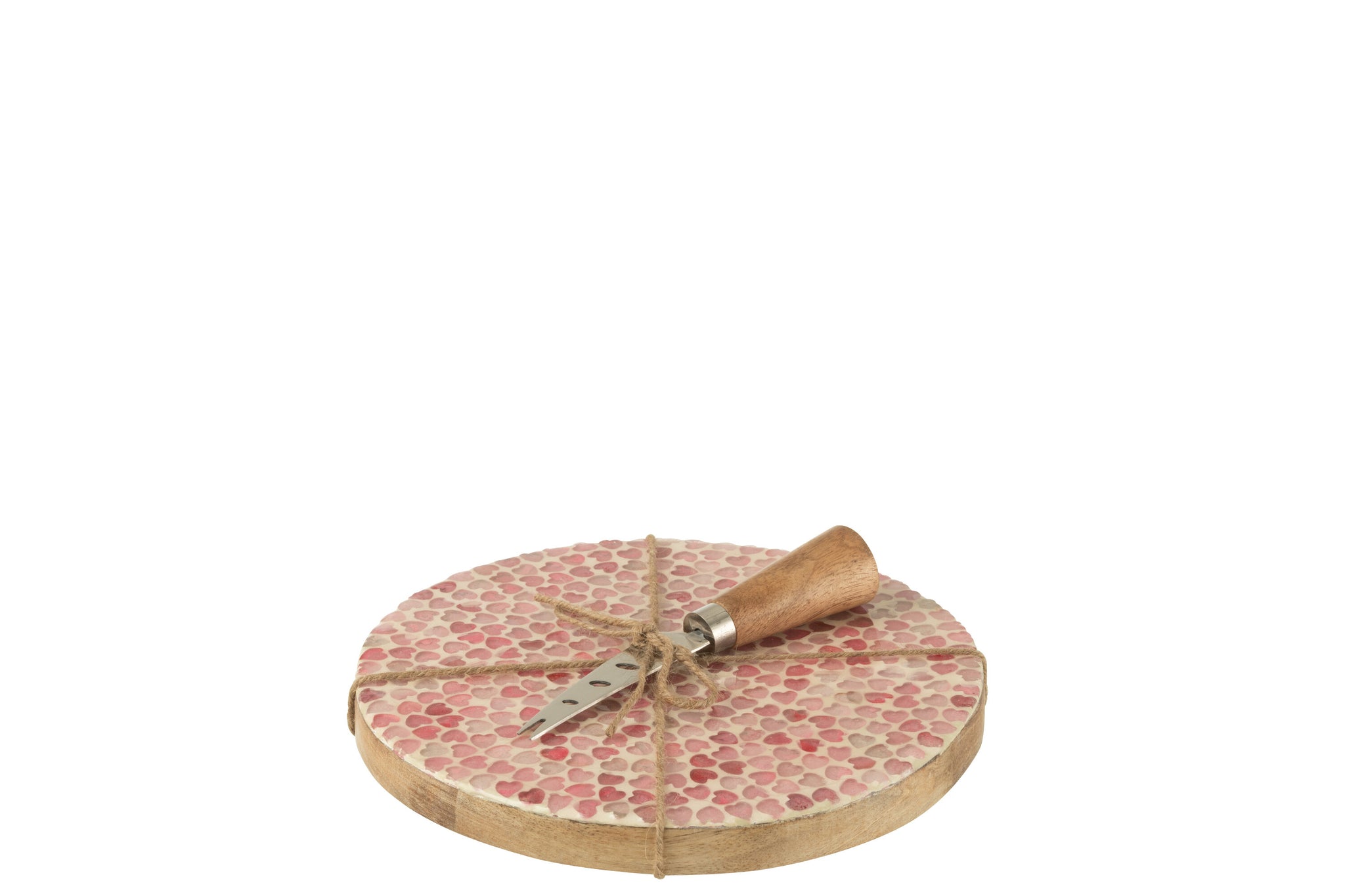 servierbrett rund rosa käsebrett detail mosaik design