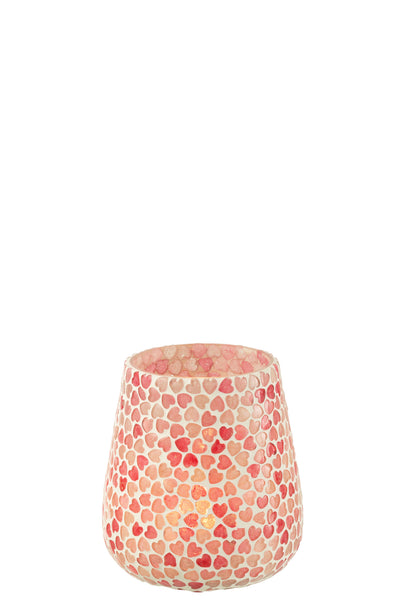 windlicht rosa glas mosaik kerzenlicht atmosphäre
