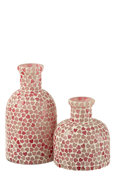 vase rosa mosaik herz glas deko vase
