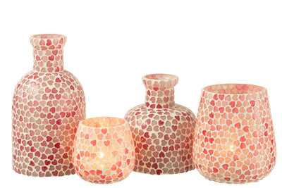 deko vase rosa glas boho stil wohnzimmer
