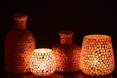 vase set rosa mosaik glas mehrere vasen
