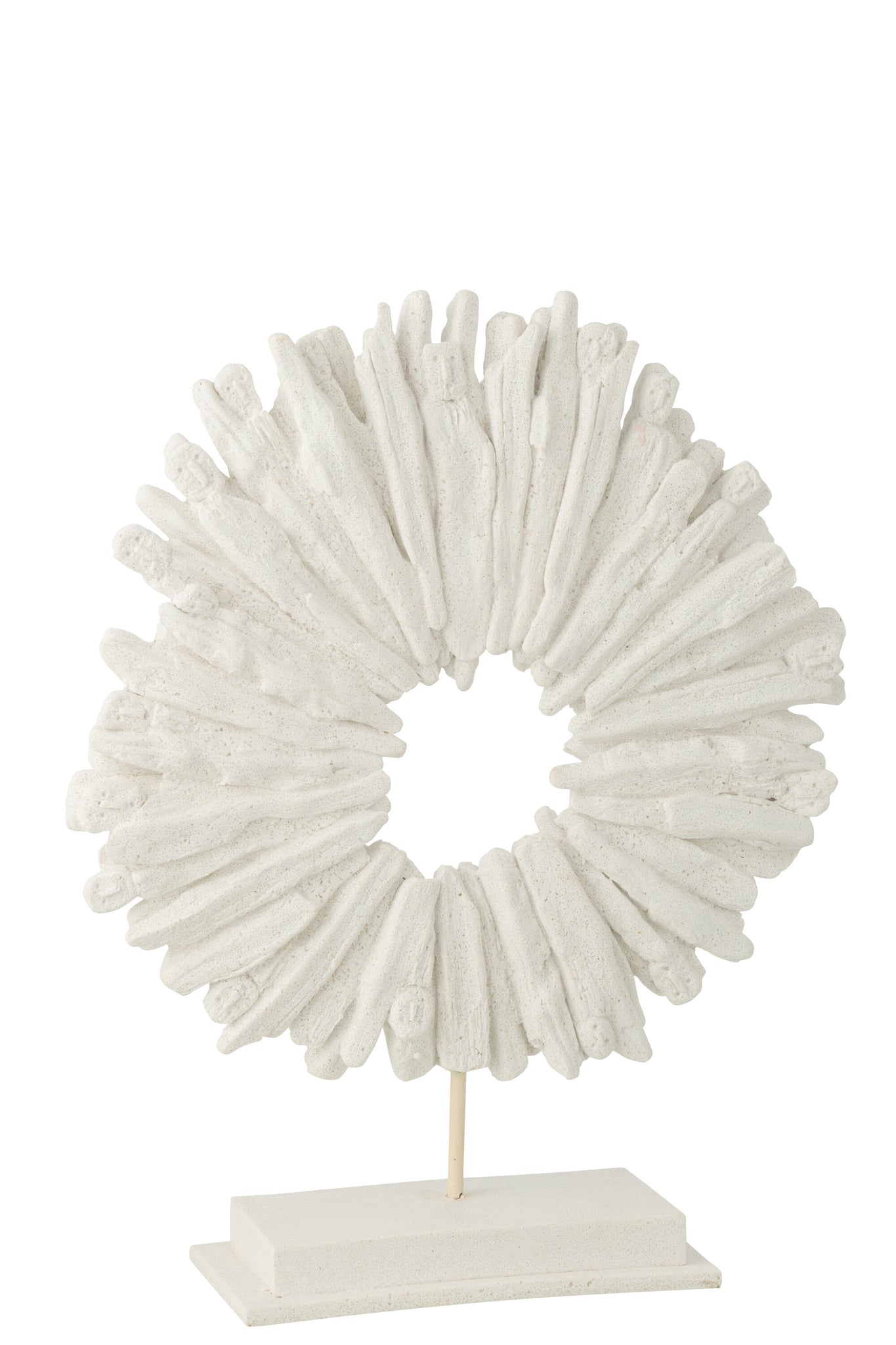 Deko-Objekt Kreis Polyresin Weiß