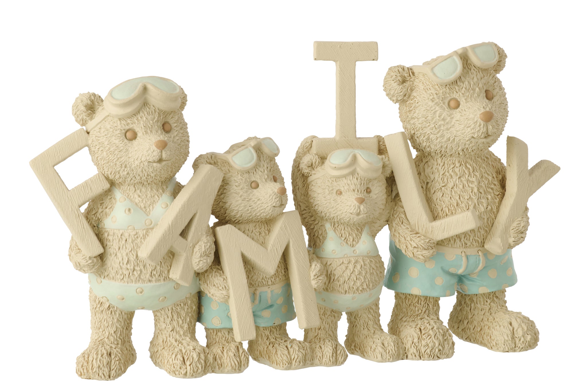 maritime baerenfamilie beige hellblau stranddeko