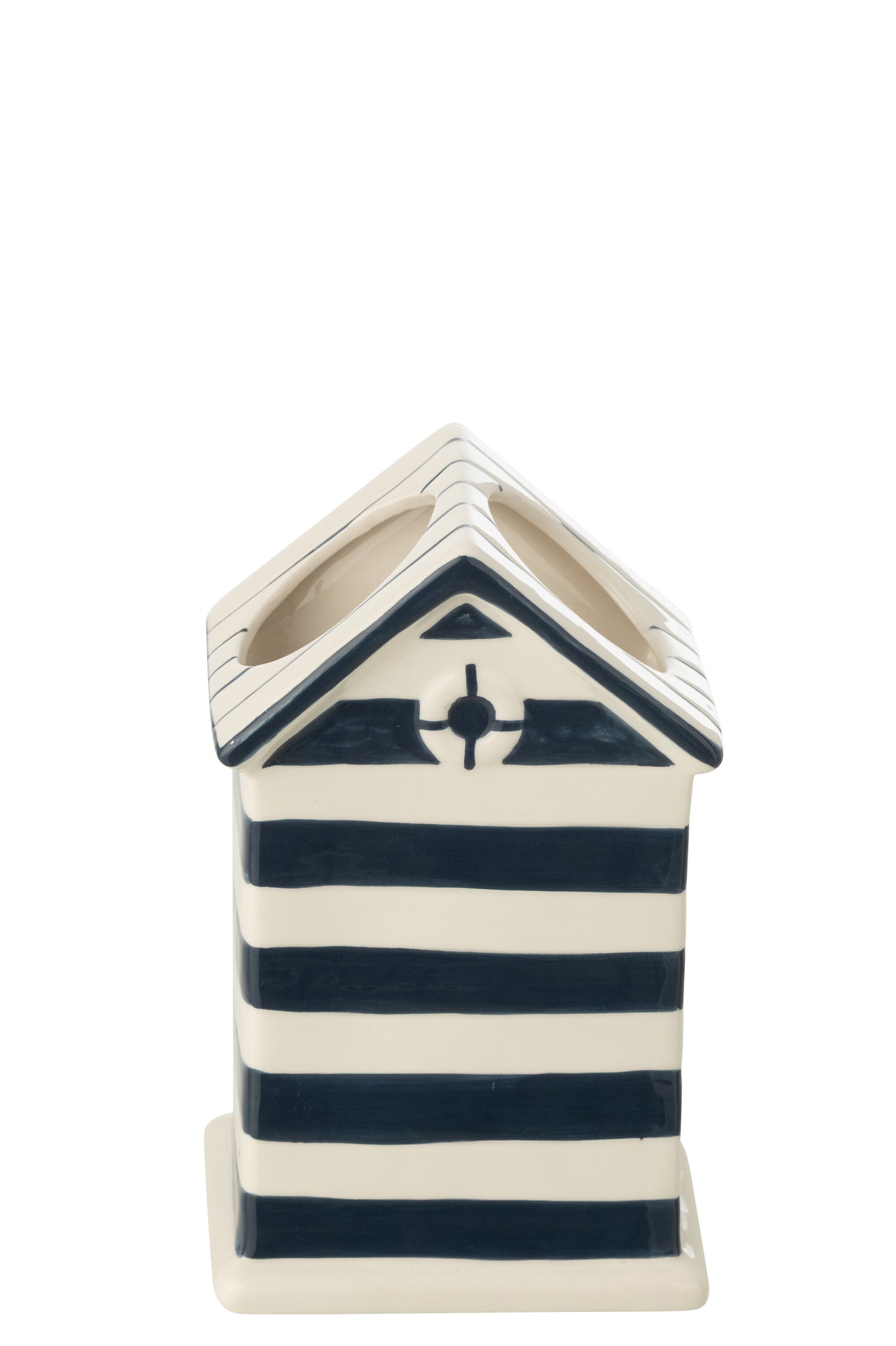 strandhaus blumentopf blau weiß groß